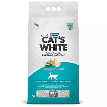 Cat's White наполнитель комкующийся с ароматом марсельского мыла для кошачьего туалета (8.5 кг)