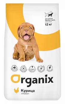 ORGANIX сухой корм для щенков крупных пород, с курицей (12 кг)