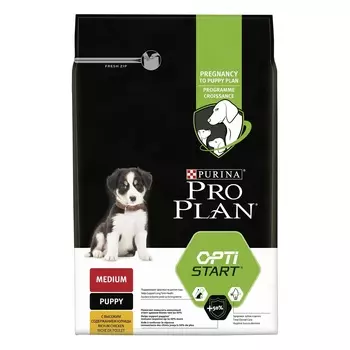 Корм Purina Pro Plan для щенков средних пород, с высоким содержанием курицы (12 кг)