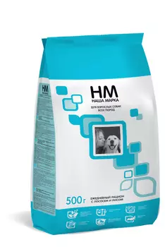 Корм Наша Марка для взрослых собак с лососем и рисом (18 кг)