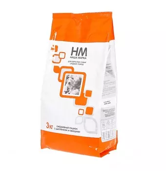 Для взрослых собак средних пород с цыпленком и овощами (12 кг)