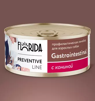 FLORIDA консервы (профилактика) gastrointestinal для собак "Поддержание здоровья пищеварительной системы" с кониной (100 г)