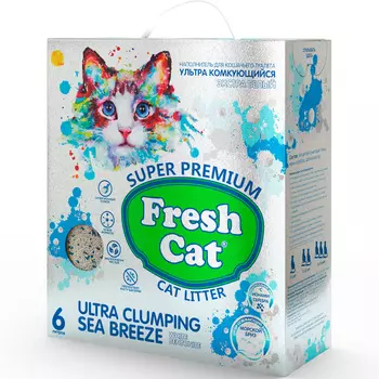 Fresh cat комкующийся бентонитовый наполнитель с ароматом "Морской бриз" (5.16кг/6л)