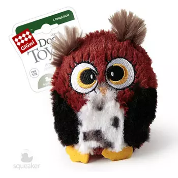 GiGwi игрушка "Сова" с большой пищалкой, ткань (55 г)