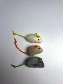 PETSHOP мышка для кошек хлопковая, цвет в ассортименте (11х4х2 см)