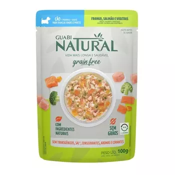 Guabi Natural паучи беззерновые для взрослых собак с курицей, лососем и овощами (100 г)