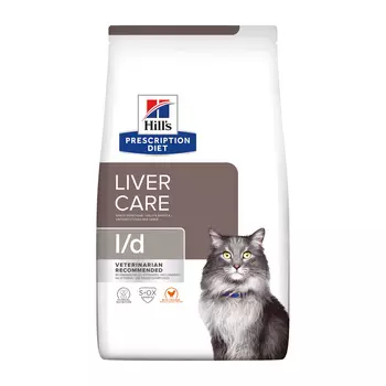 Hill's Prescription Diet l/d Liver Care сухой диетический, для кошек при заболеваниях печени, с курицей (1.5 кг)