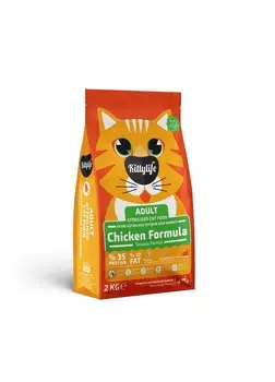 Kittylife сухой корм для взрослых стерилизованных кошек с курицей и рисом (10 кг)