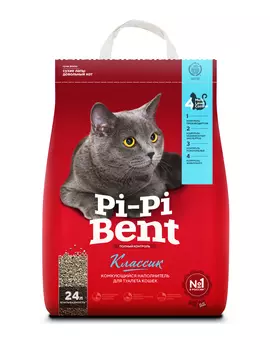Pi-Pi-Bent комкующийся наполнитель "Классик", пакет (24 л)