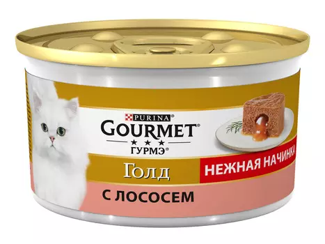 Gourmet влажный корм Gourmet Голд Нежная начинка для кошек, с лососем (85 г)