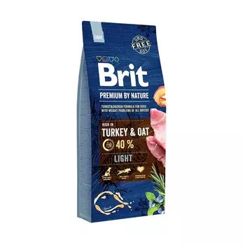 Корм для взрослых собак с избыточным весом, с индейкой и овсом (15 кг)