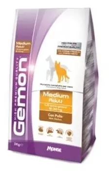 Корм GEMON корм для взрослых собак средних пород, с курицей (15 кг)