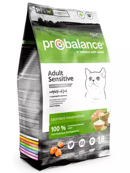 Корм Probalance для кошек с чувствительным пищеварением, с курицей и рисом (10 кг)