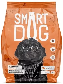 Корм Smart Dog для взрослых собак крупных пород с индейкой (18 кг)
