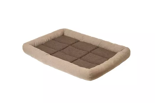 Лежанка прямоугольная с валиком, бежевая (XL)
