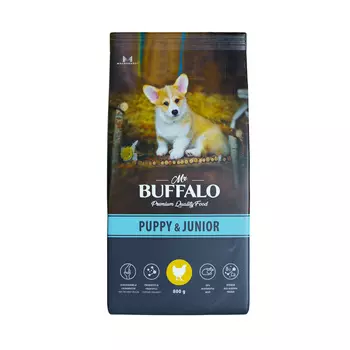 Mr.Buffalo сухой корм с курицей для щенков и юниоров всех пород (800 г)