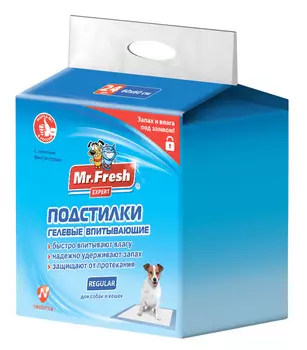 Mr.Fresh подстилка-пеленка для кошек и собак Expert Regular, впитывающая, 24 шт (60*60 см)