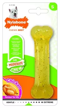 Nylabone косточка умеренно-жесткая, аромат курицы, S (63 г)
