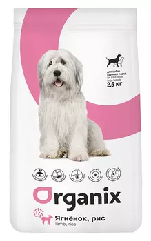 ORGANIX сухой корм для собак крупных пород с ягненком и рисом (18 кг)