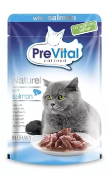 PreVital паучи натурель в соусе с лососем (85 г)