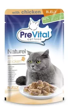 PreVital паучи Натурель в желе с курицей (85 г)