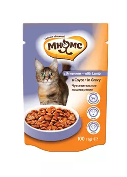 Паучи с ягненком в соусе для взрослых кошек (100 г)