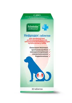 Пчелодар таблетки "Нефродог" для собак, профилактика МКБ, 30 таблеток (22 г)