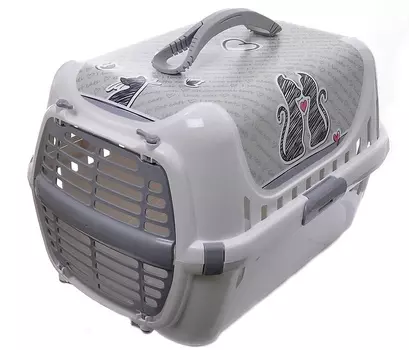 Moderna переноска "Влюбленные коты" с пластиковой дверцей, 31 х 51 х 34 см (970 г)