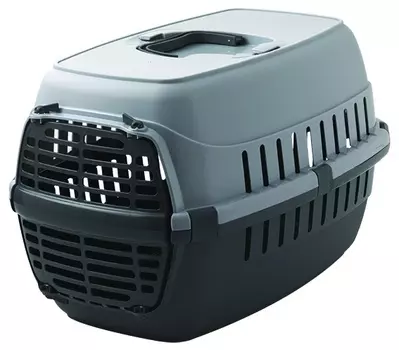 Moderna переноска Roadrunner с пластиковой дверцей, 48,5x32,3x30,1см, серая (900 г)