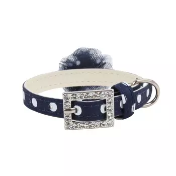 Pinkaholic ошейник из искусственной кожи в горошек, темно-синий, размер S (S)