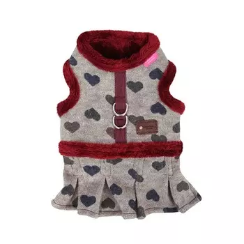 Pinkaholic платье-шлейка из иск.меха, розовый меланж-коричневый (M)