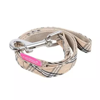 Pinkaholic поводок в клетку "Виктория", бежевый (M)