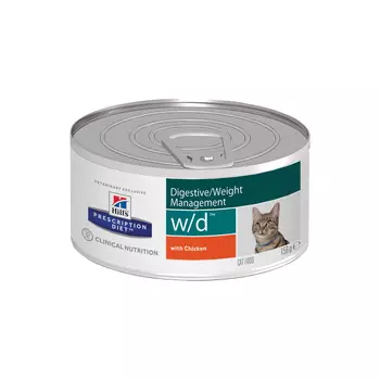 Prescription Diet w/d Digestive, влажный диетический корм для кошек при поддержании веса и сахарном диабете, с курицей (156 г)