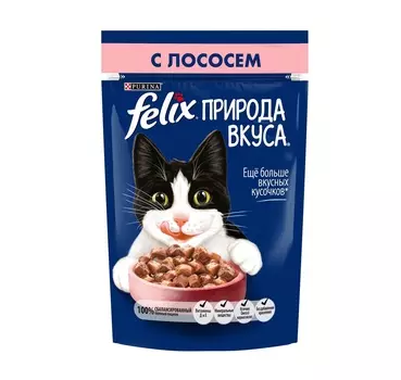 Влажный корм Природа вкуса для взрослых кошек, с лососем в соусе (85 г)