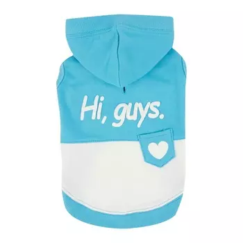 Puppia футболка с капюшоном и кармашком на спине "Привет, ребята" (S)