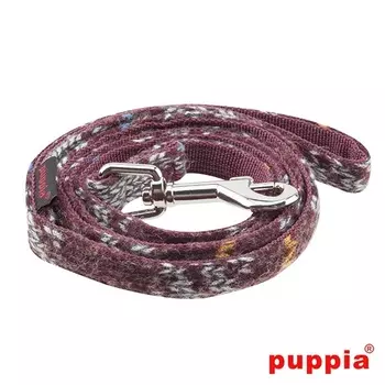 Puppia поводок в клетку, винный (L)