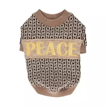 Puppia теплая футболка с геометрическим узором и надписью на спине, бежевый (M)