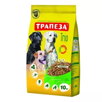 Корм Трапеза "Трио" три вида мяса для взрослых собак (10 кг)