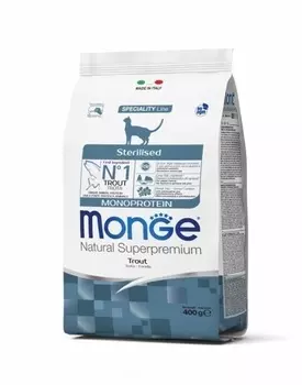 Корм Monge сухой корм для стерилизованных кошек, с форелью (1,5 кг)