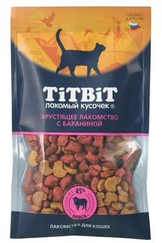 TiTBiT лакомство хрустящее с бараниной для кошек (60 г)
