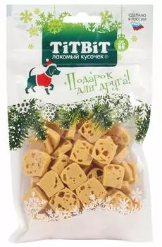 TiTBiT новогодняя коллекция Сырная нарезка для собак (90 г)