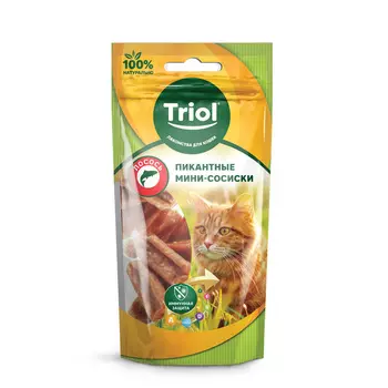 Triol (лакомства) пикантные мини-сосиски из лосося для кошек (50 г)