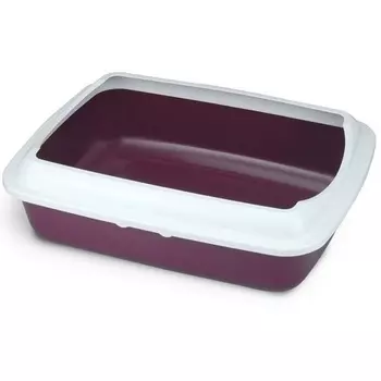 Triol туалет для кошек прямоугольный с бортом, бургунди (858 г)