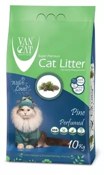 Van Cat комкующийся наполнитель без пыли с ароматом соснового леса, пакет (5 кг)