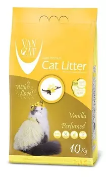 Van Cat комкующийся наполнитель без пыли с ароматом ванили, пакет (5 кг)