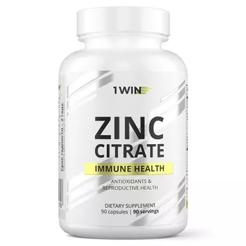 1Win Цитрат цинка 12 мг, 90 капсул (1Win, Vitamins &amp; Minerals)