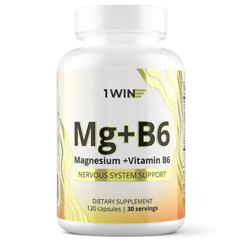 1Win Комплекс "Магния цитрат с витамином B6", 120 капсул (1Win, Vitamins &amp; Minerals)
