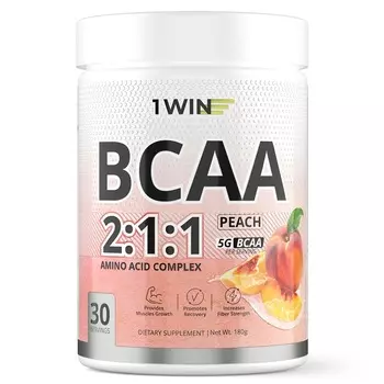 1Win ВСАА 2:1:1 со вкусом персика, 30 порций, 180 г (1Win, Aminoacid)