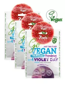 7 Days Тканевая fresh маска для лица Для тех кто любит посвежее 25 г (7 Days, GO VEGAN)
