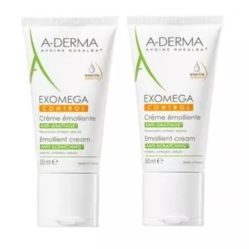 A-Derma Комплект Экзомега Control Смягчающий крем 2х50 мл (A-Derma, Exomega Control)